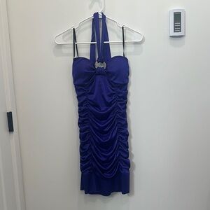 Deb Vibrant Purple Satin Dress